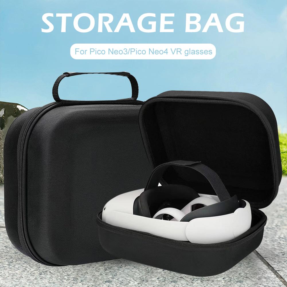Travel Carrying Case Glasses Helmet Storage Box Shockproof Protective Cover Bag Organizer Double-zipper for Pico Neo3/Pico Neo4