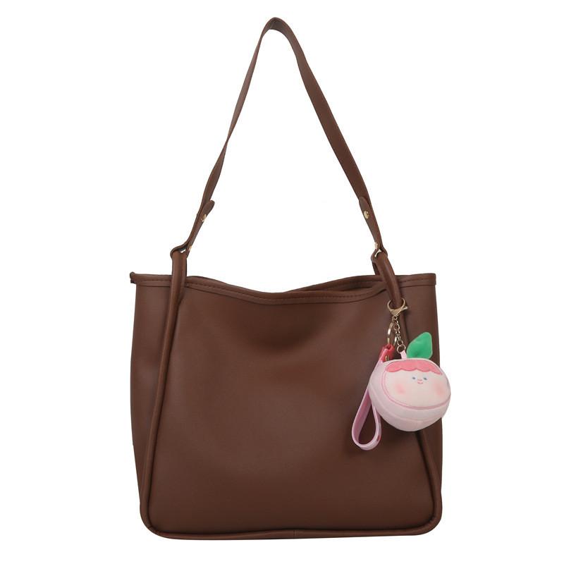 Stylish Pink Pu Tote Bag For Women Perfect For Casual Autumn Commute With Large Capacity