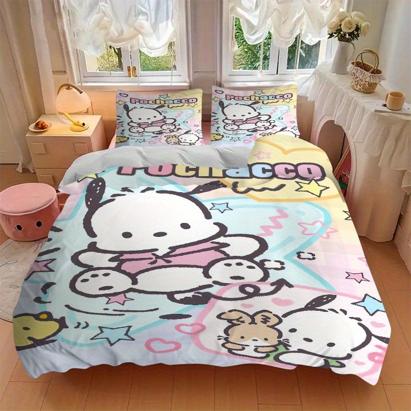 3pcs Idea POCHACCO Three-Piece Patterned Quilt Cover Set - Soft and Cozy Bedroom, Guest Room and Dorm Decorative Bedding 3-Piece Set 1 Quilt Cove