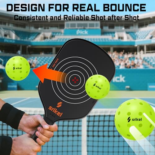 Srikel Outdoor Pickleball - USAPA Approved, Seamless Rotomold Design for Durability, 4-Pack Greens, 40 Holes of Crack-Resistant Pickleball for