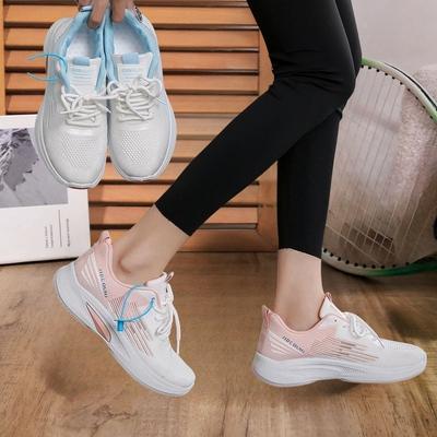 Flying Woven Lightweight Sports Shoes Women's Tide Spring and Summer New Soft-soled Running Shoes Breathable Women's Shoes Mesh Heightening Shoes