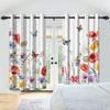 Butterfly Flowers Plants Blackout Curtain for Bedroom Living Room Cafe Apartment Window Kid's Room Hanging Drapes Polyester 2Pcs