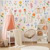 8 Sheets Flowers Wall Decals Watercolor Spring Floral Wall Sticker Colorful Peel And Stick Mural Wall Art for Home Bathroom Kitchen Decor