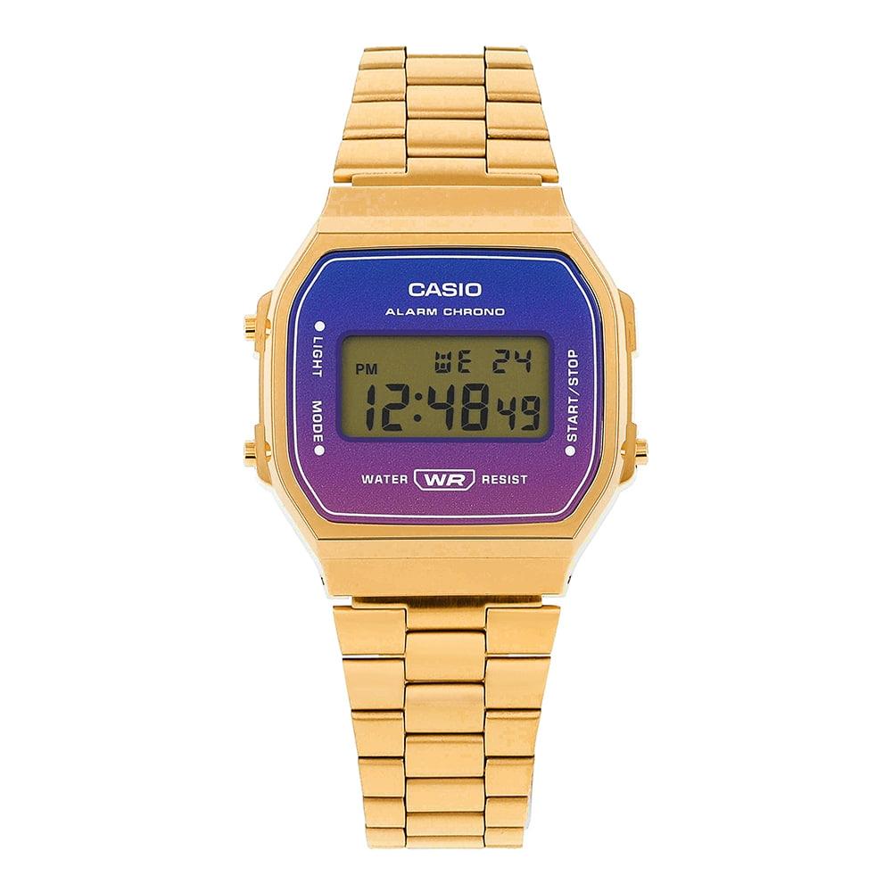 Casio A168werg 2adf A168werg 2a Цифровые Квадратные Винтаж Ретро Градиентные Общественные Металлические Часы A168WERG-2ADF