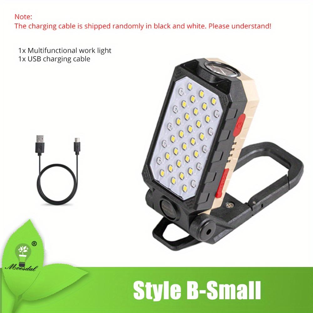 

USB-зарядка COB рабочий фонарь, портативный светодиодный фонарик, регулируемый магнитный дизайн, водонепроницаемый фонарь для кемпинга с дисплеем питания, многофункциональный фонарик Style B-Small