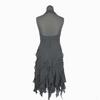 TADASHI Robe Longue 100% Soie Dos Ouvert/Taille Femme S/6P/Noir/Sans Manches Volantées(UTILISÉ)