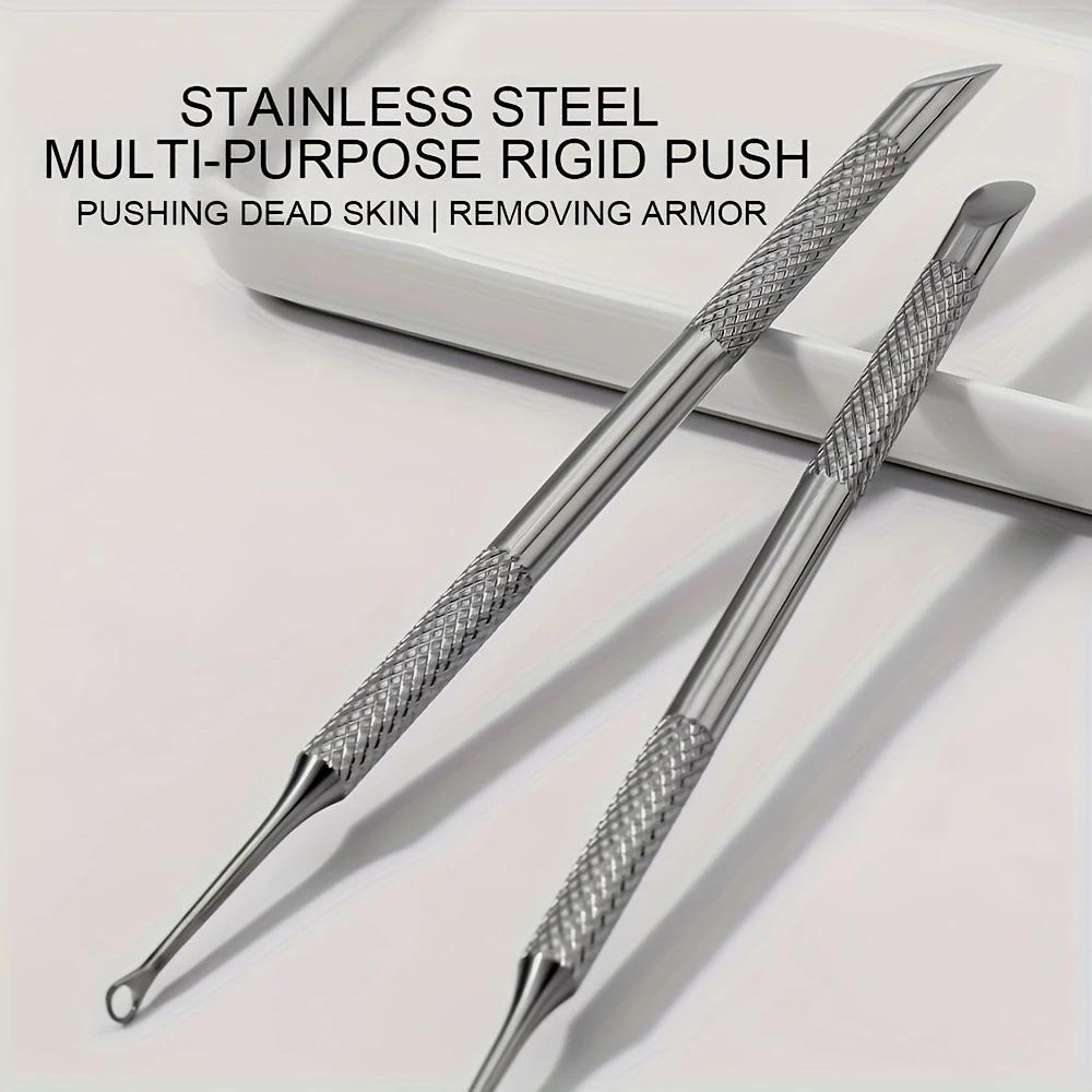 Stainless Steel Cuticle Pusher Nail Care Tool, Multi-Functional Dead Skin Remover, Portable and Durable, Foot Pedicure and Manic