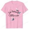 French Team Bride Squad T-shirt Flower Graphic Bridal Shower Wedding Tops Women Bachelorette EVJF Party Blouses Bridesmaid Tees