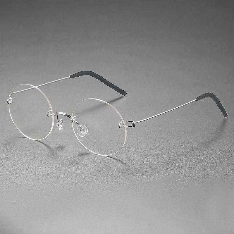 Ultraleichte Titan Randlose Brille Klein Blaulichtfilter Computerbrille Unisex Brillengestell Brille Randlose Brille
