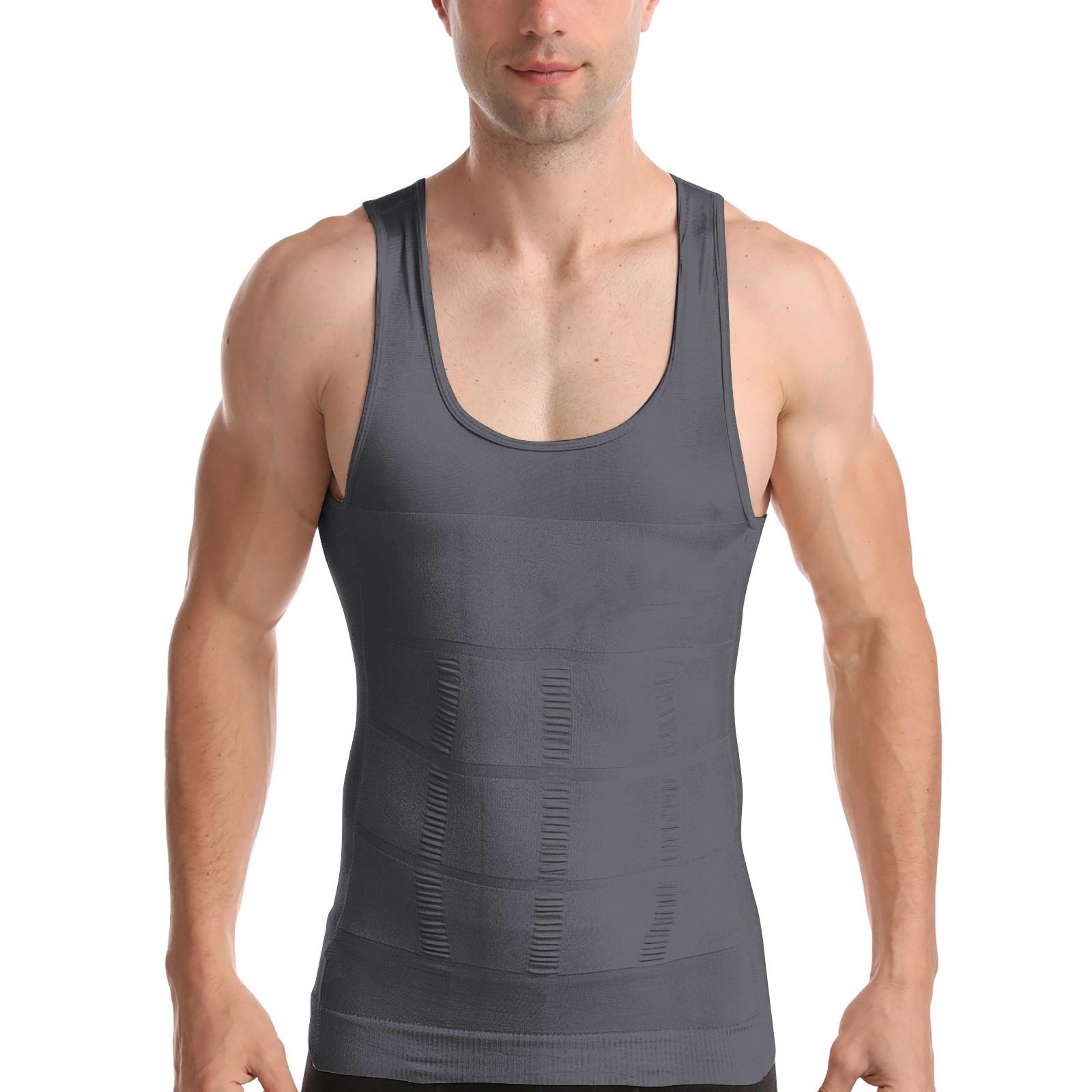 

Мужская компрессионная рубашка для похудения, корректирующее белье, майка L