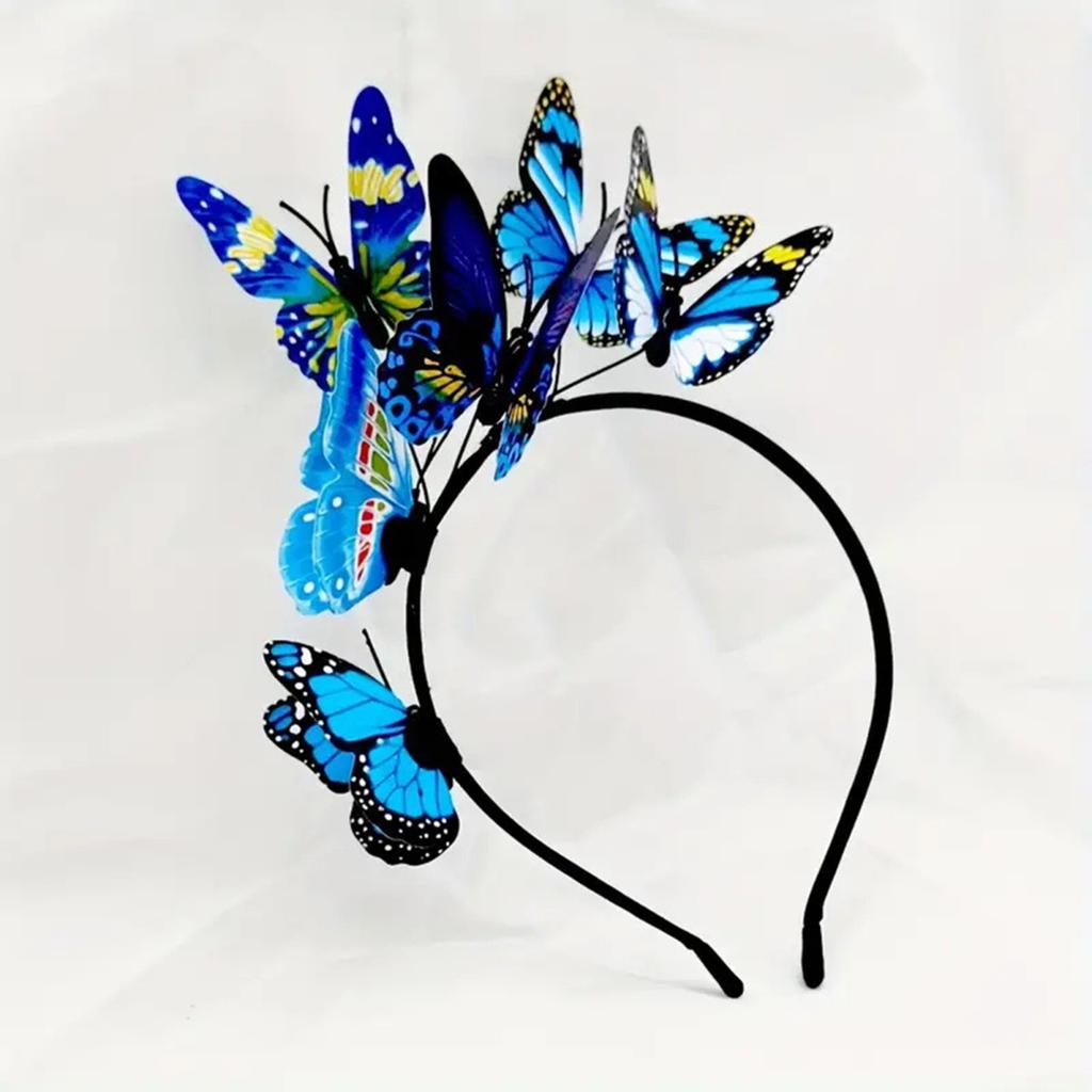 Yousheng Women Headband Colorful Butterflies Decor Bridal Hair Band Parties Cosplay Halloween Hair Accessories