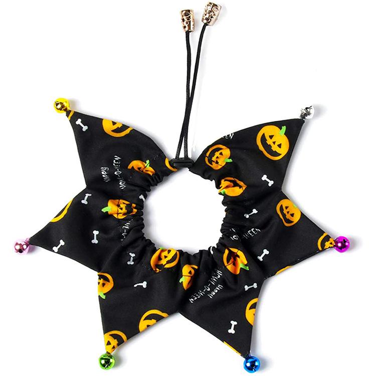 Halloween Pet Costume Hat Collar Set Cat Collar Funny Pumpkin Hat Non-woven Fabric Pet Party Decoration Props Cat Dog Costumes