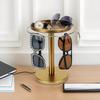 360 Rotating Sunglass Storage Organizer Stainless Steel Sunglasses Holder with Tray Multiple Eyewear Display stand for Tabletop