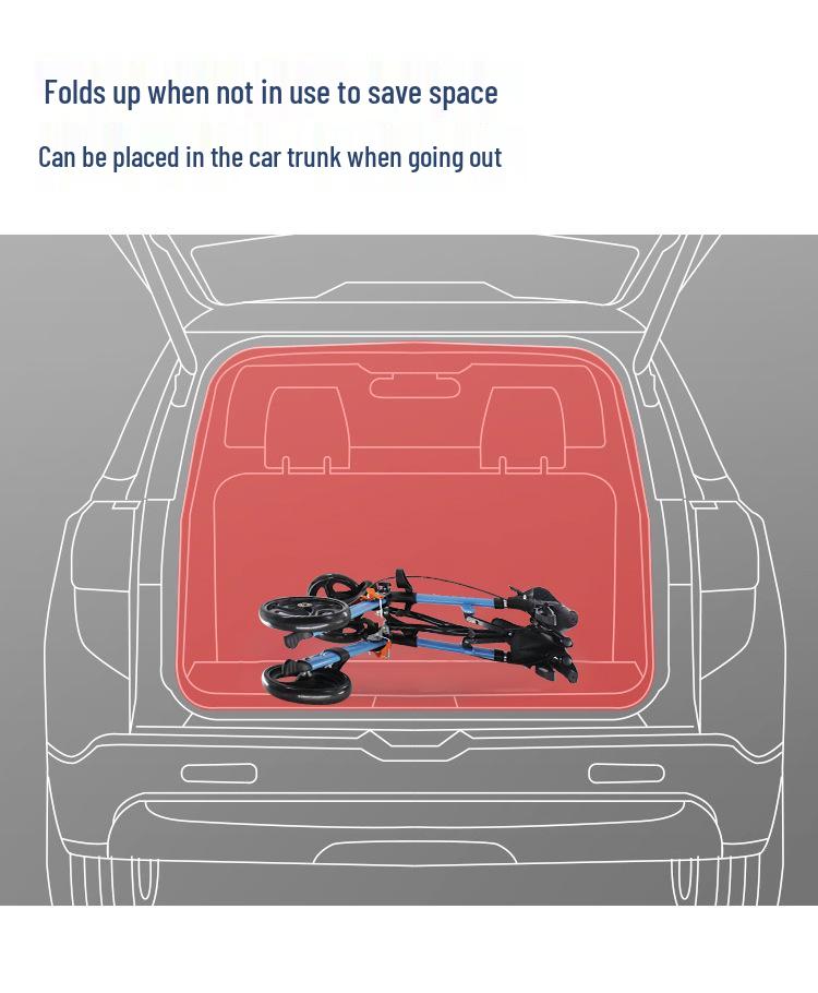 Senior Four-Wheel Walker with Brakes, Cushion, and Storage Bag for Outdoor Use