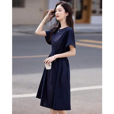 Demana Elegant Summer Round Neck Midi Dress