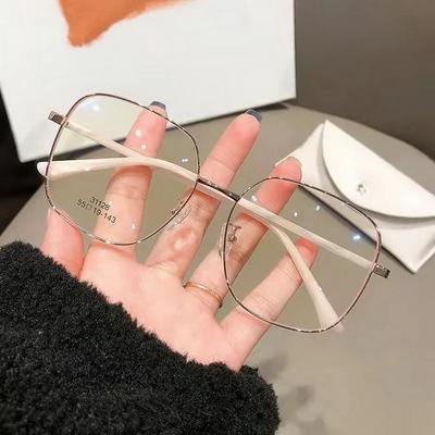 Modne okulary retro z filtrem światła niebieskiego, duża kwadratowa metalowa rama dla kobiet i mężczyzn, do gier komputerowych, ochrona oczu, eleganckie okulary