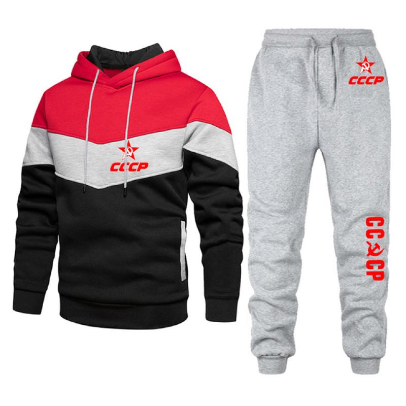 CCCP Russian 2024 Men's USSR Soviet Union New Tracksuits Hoodies Casual Sportswear Pullover Tops+Pants Sweatshirts Sports Suits