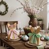 12PCS with Ribbon Bow Easter Rabbit Candy Gift Box Cartoon Bunny Gift Bag  Easter Decoration