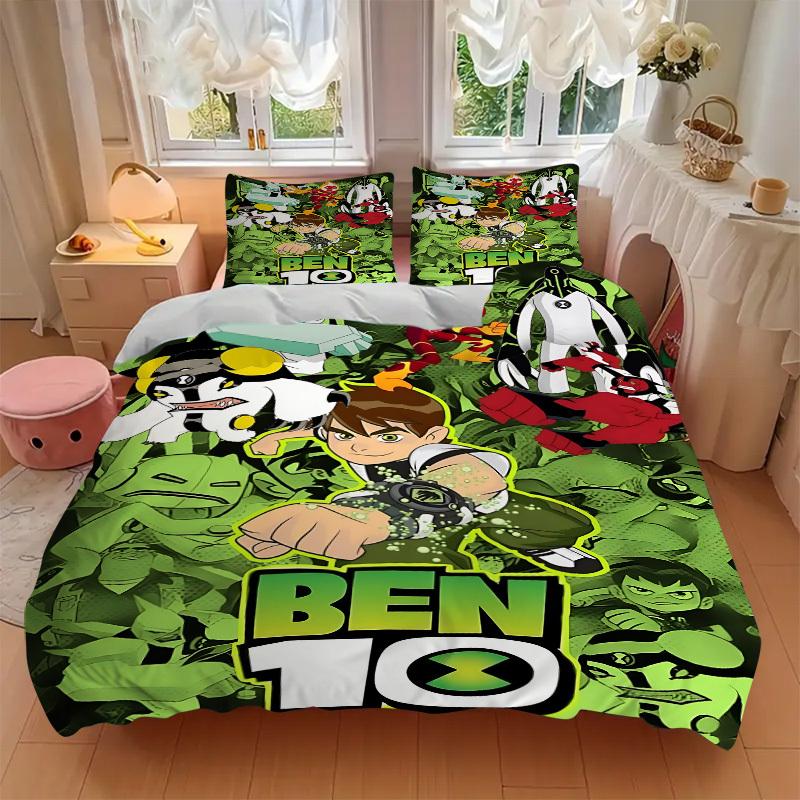 Set Biancheria da Letto 3 Pezzi Ben 10 Alieni Include 1 Piumone + 2 Federe, Senza Imbottiture per Cuscini, Morbido Confortevole,a0910252