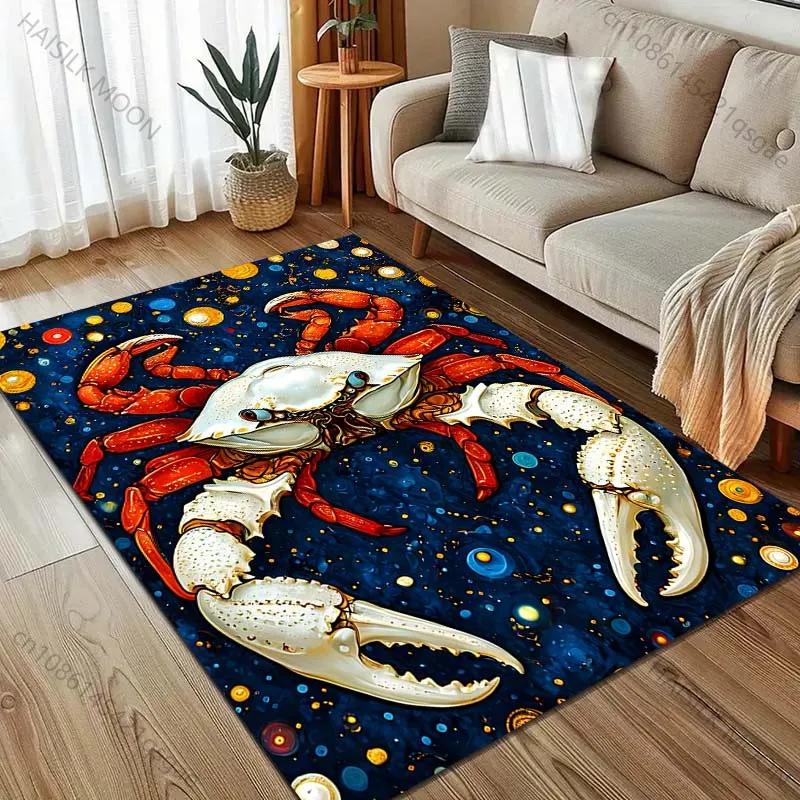 

Fantasy Starry Sky Crab Print Cartoon Carpet Kids Play Rug for Playroom, Soft Non-Slip Kids Rug Carpet for Boy Girl Bedroom Gift 40x60cm (16x24in)