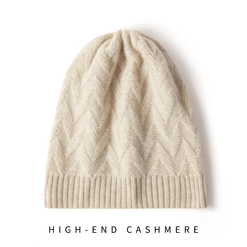 Cashmere Autumn and Winter New Women's Knitted Hat Casual Cable Windproof Warm Ear Protection Cap