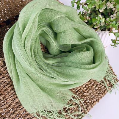 Exportar a Japón, Bufanda de Lino de Color Sólido, Moda Color Aguacate