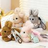 Fluffy Texture Plush Bow Rabbit Keychain Decoration Bunny Bag Pendant  Birthday Gift