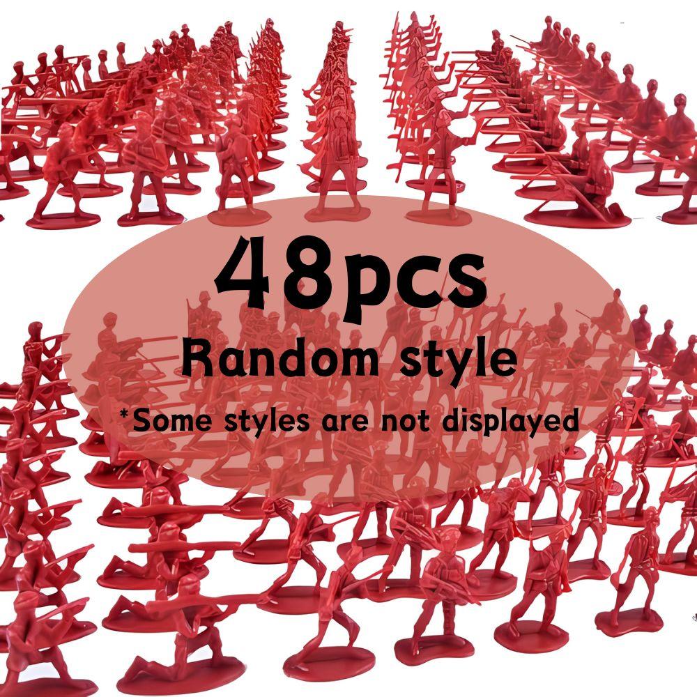 13/48pcs 1.97inch Red/Blue Plastic Soldier Figurine Scene Sand Table Exercise Desktop Room Decoration Collection Gifts YMY