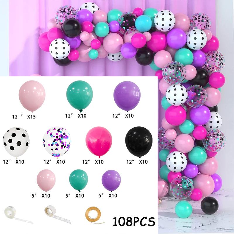 Dreamy Pink Polka Dot Balloon Chain Set for Children s Birthday Party Decoration