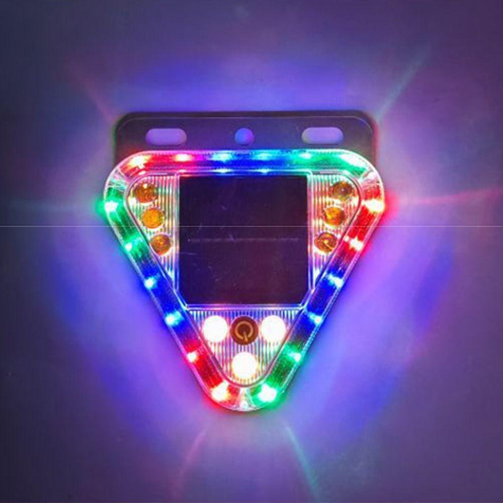 Multicolor LED LED Solar Warning Light Magnetic Base Strobe Flashing Triangle Lamp Motorcycle Use