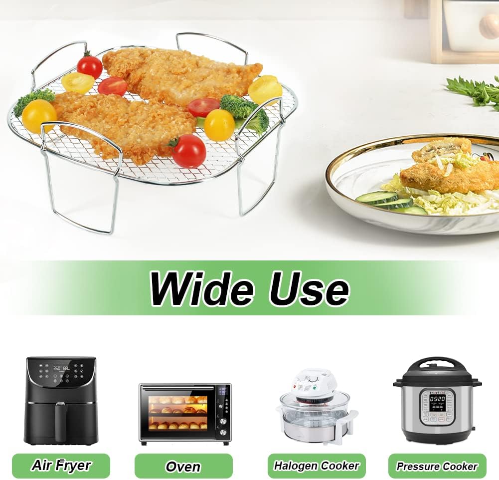 Stainless Steel Air Fryer Accessories Dehydrator Grill Rack Toast Rack Air Fryer Accessories Steamer Roasting Cooking Tools