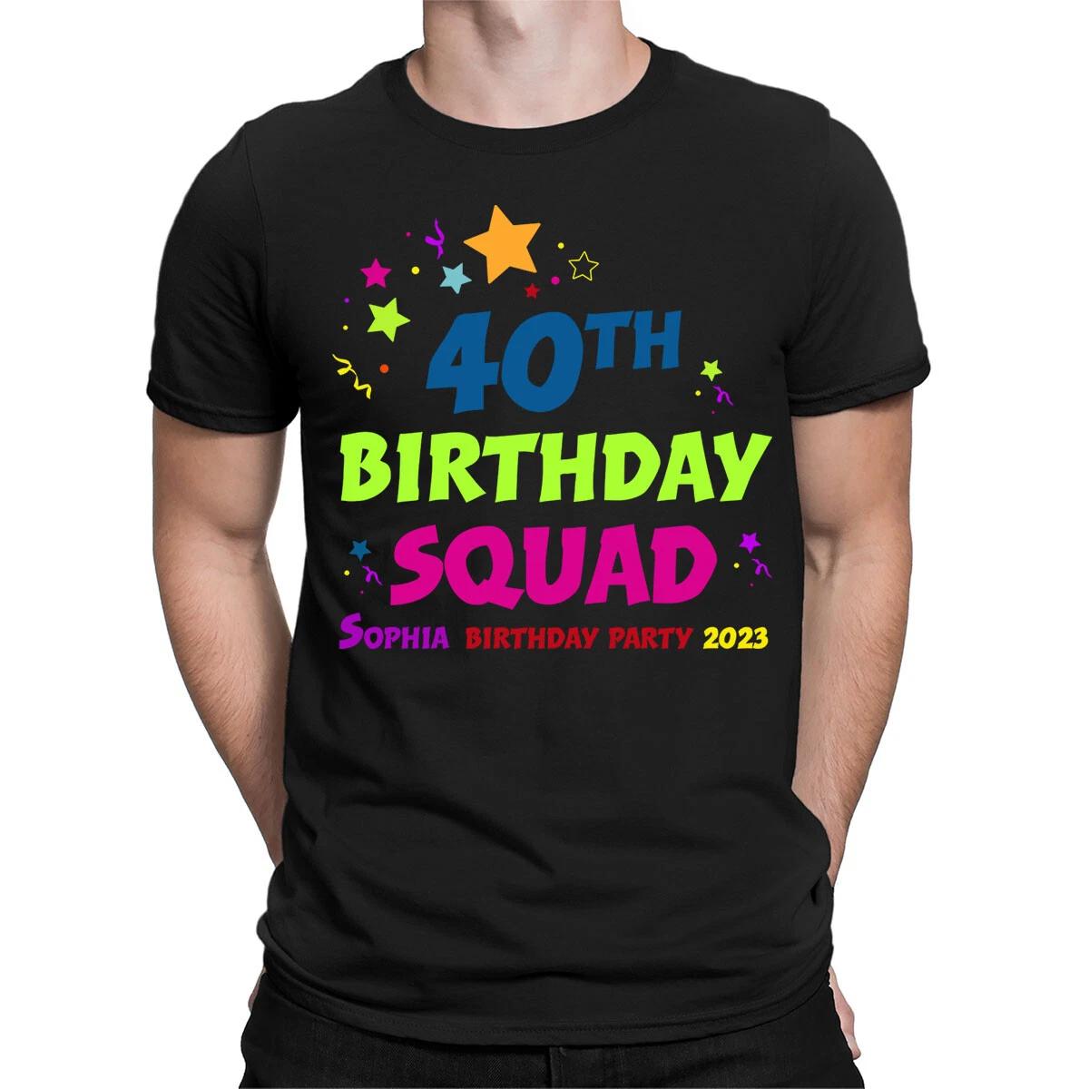Personalised 40th Birthday Party Gift Squad Vintage Mens T shirts Tee Top #6JV L
