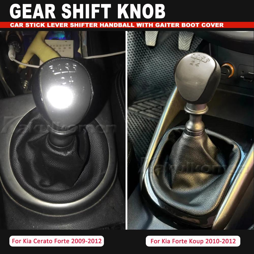 Gear Stick Shift Knob Gaiter Boot For Kia CERATO Forte 2009-2012 Forte Koup Car Manual Gear Shift Knob Leather Dust-cover Boots