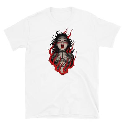 Fein im Feuer, Anime Bondage BDSM, Bedrucktes T-Shirt Tops Tee