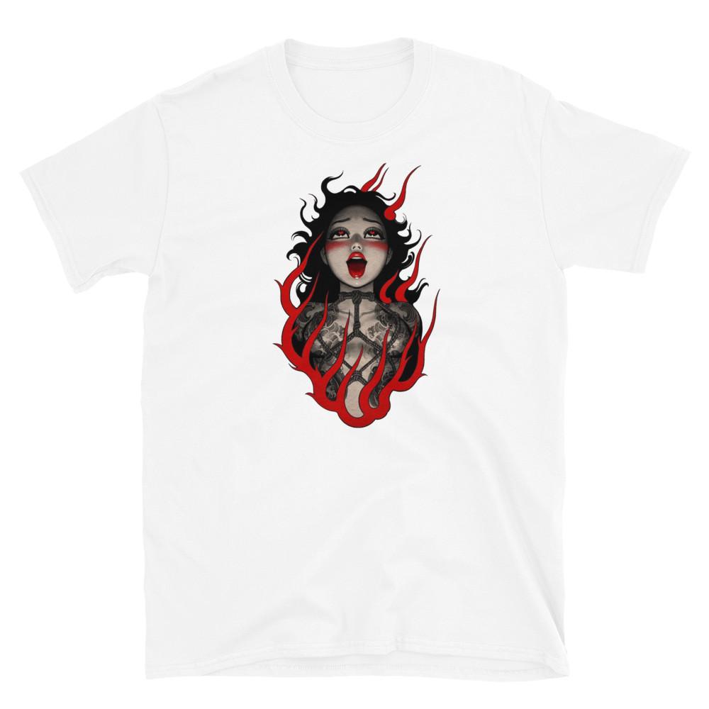 Fine in the Fire, Anime Bondage BDSM, Printed T-Shirt Tops Tee