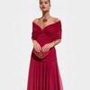 2026 European & American V-Neck Mesh Dress - Elegant Mid-length Skirt with Printed Design