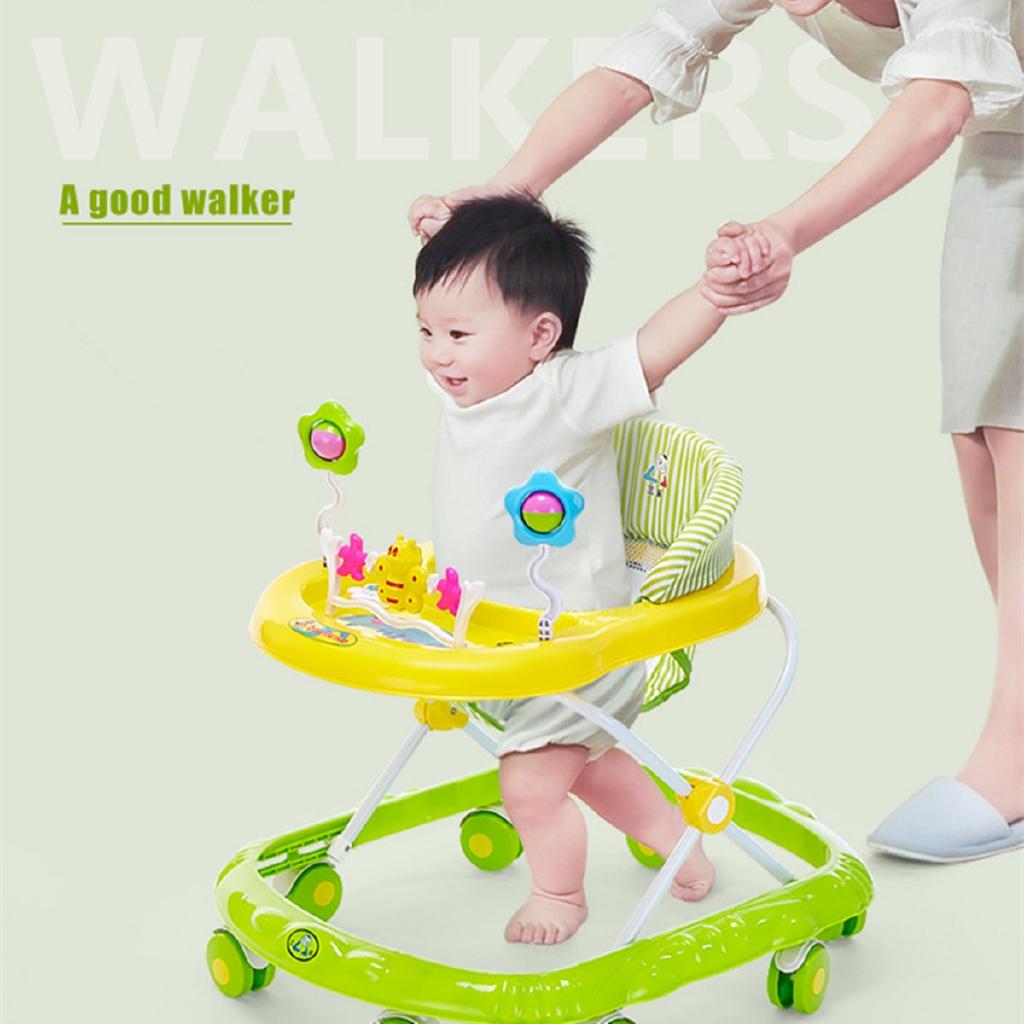 New 6-18 Months Baby Walker Baby Balance First Steps Walker Kids Toddler Early Educational Trolley Learning To Stand Walker