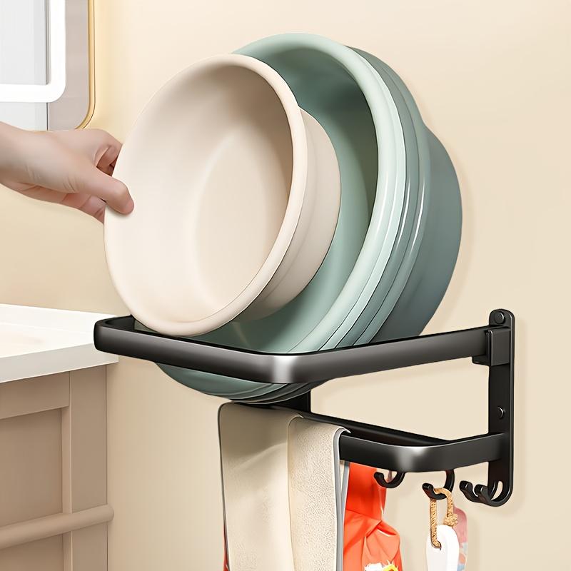 1 Piece Washbasin Storage Rack, No-Drill Bathroom Storage Rack, Foldable Storage, Suitable for Bathroom and Laundry Room