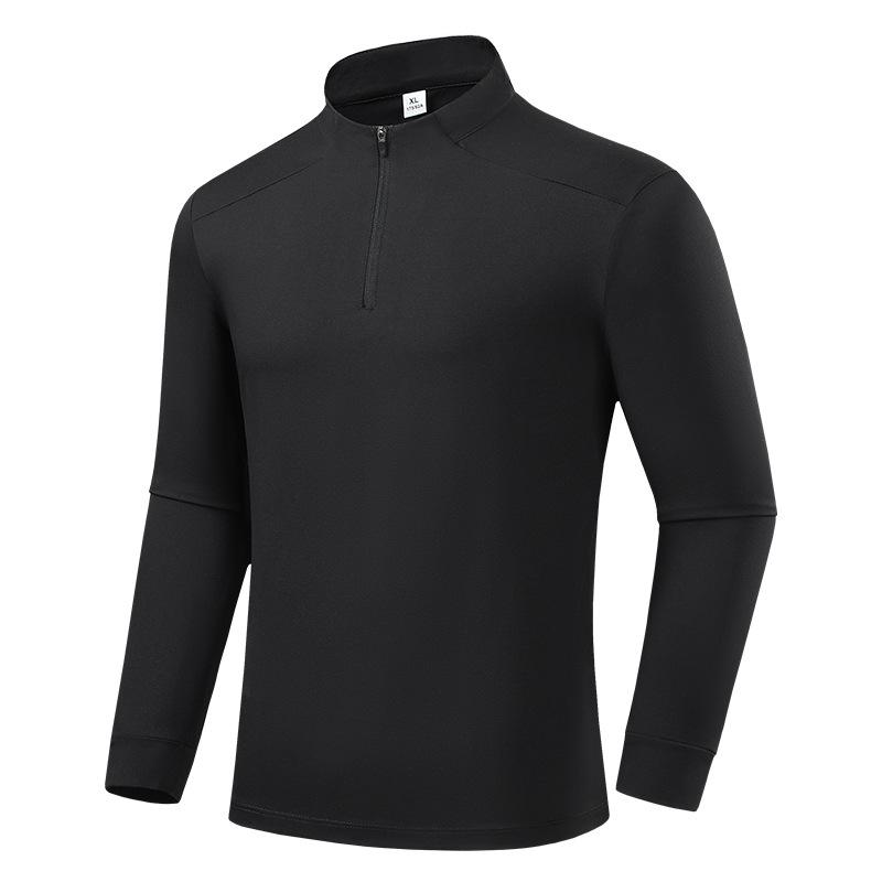 Sports Long Sleeved Running Fast Drying T-shirt for Men In Spring and Summer, Half Zipper Sports Clothes for Men's Fitness Training, Long Sleeved