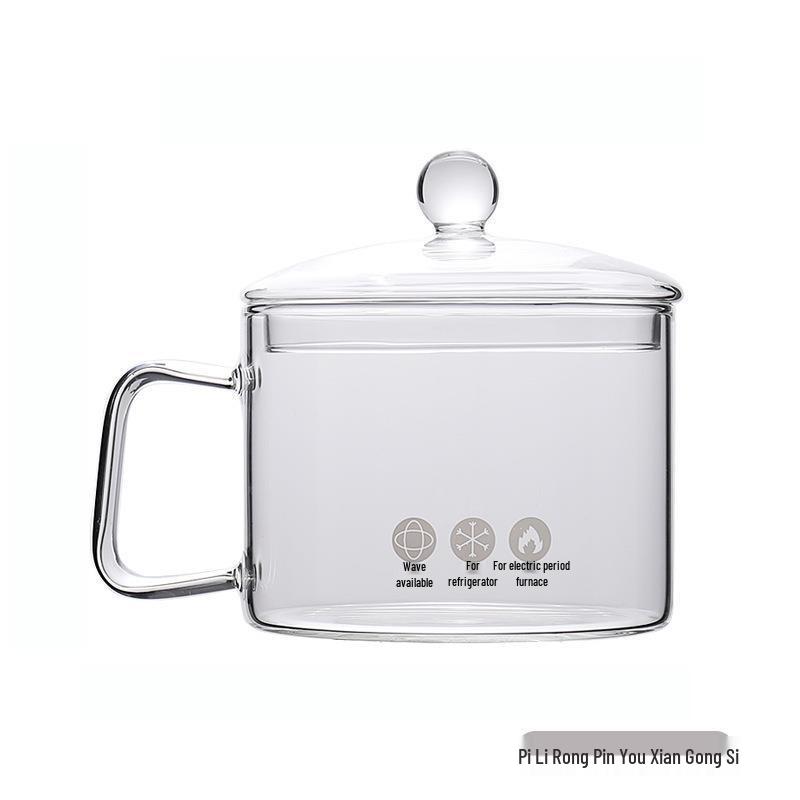 

Стеклянная кастрюля с крышкой, устойчивая к высоким температурам, дизайн с двойными ручками для рамена и открытого огня, нержавеющая сталь, большая вместимость