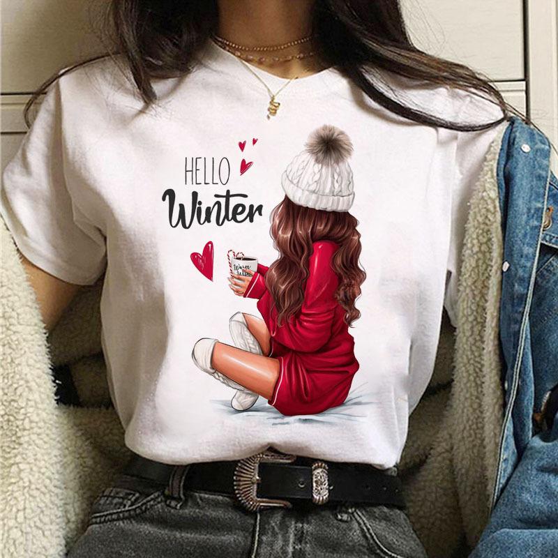 Summer Fashion Coffee Girl Urban Base Shirt Round Neck Pure Cotton Short Sleeved Women's T-Shirts Women’s
