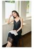 Women's Summer Lace Camisole Pajama Dress with Chest Pads - French Fairy Style