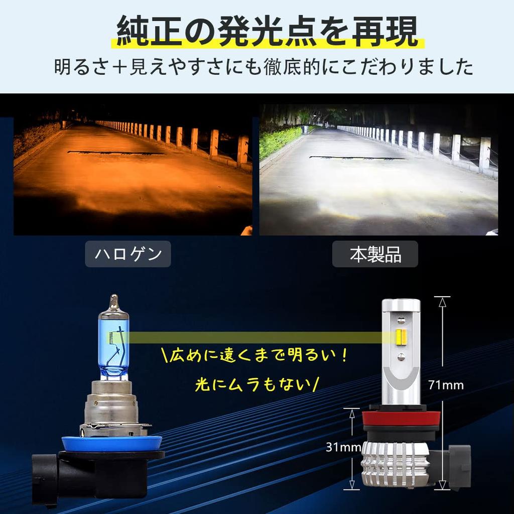 Perrace H8 LED Nebel H11 LED Nebel und H16 LED Nebel Zweifarbig Inspektion Einstellbare Farbe Auto LED Satz mit 2 Lichtern, 2-Farb-Umschaltung, Lichter, Lichter,