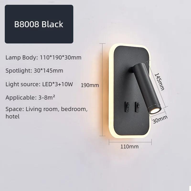 Minimalist LED Wall Mounted Reading Light Rotatable Bedside Wall Lamp Bedroom Decorative Wall Sconce Spotlight