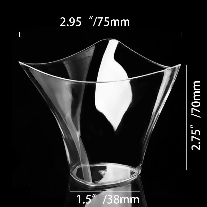 50PCS Reusable Appetizer Cups 135ml Plastic Dessert Cups Yogurt Mousses Pudding Container Tableware Party Festival Decor