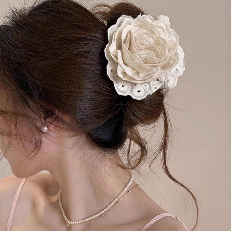 Spring Hair Barrettes Lace Flower Claw Clip Hair Clip Lady Hair Shaping Tool