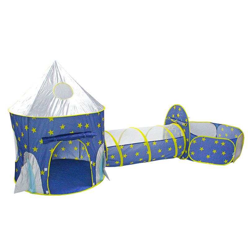 3 In 1 Tunnel Spaceship Tent House Play Toys Foldable Children Crawling Portable Ocean Pool Houses Toy Tents Photography Props