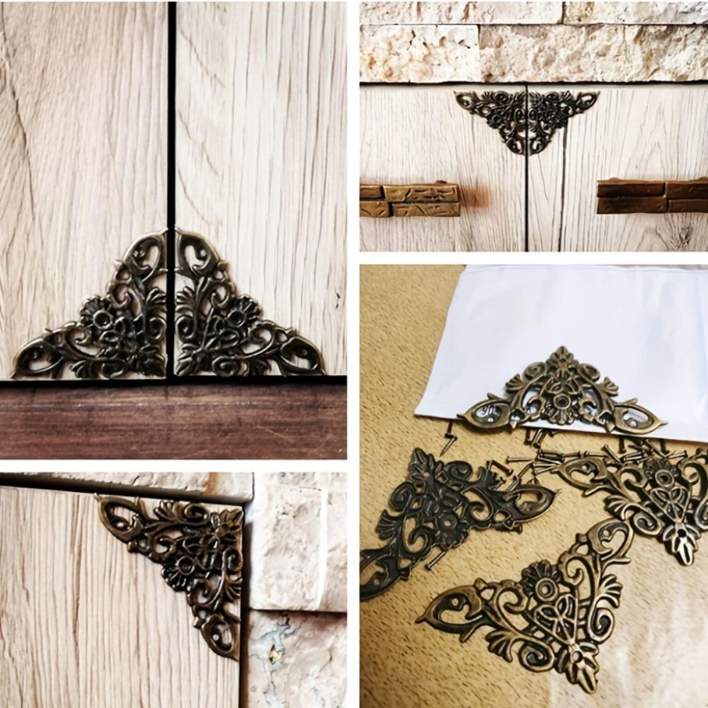 26pcs Vintage Bronze Metal Corner Covers for Furniture & Crafts - Easy Install, Durable Decorative Appliques