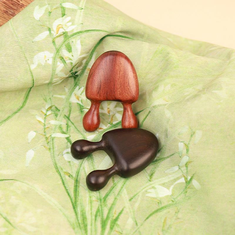Dual-Pronged Wooden Nose Massager and Acupoint Gua Sha Comb
