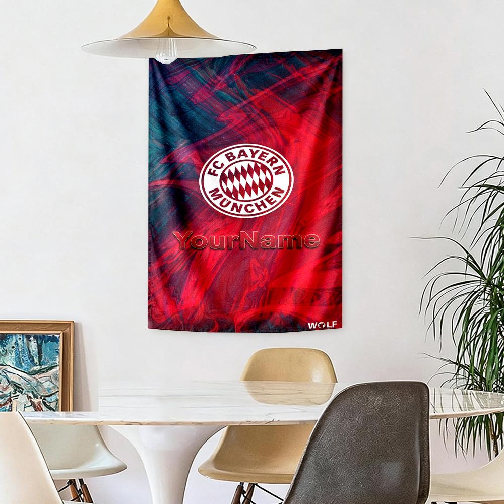 Bayern Munich Custom Your Name Wall Decor Tapestry Art For Pet Memorial Birthdaywedding Party Backdrop Family Gift